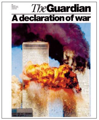 Il Guardian del 12 settembre 2001 Prima pagina del Guardian